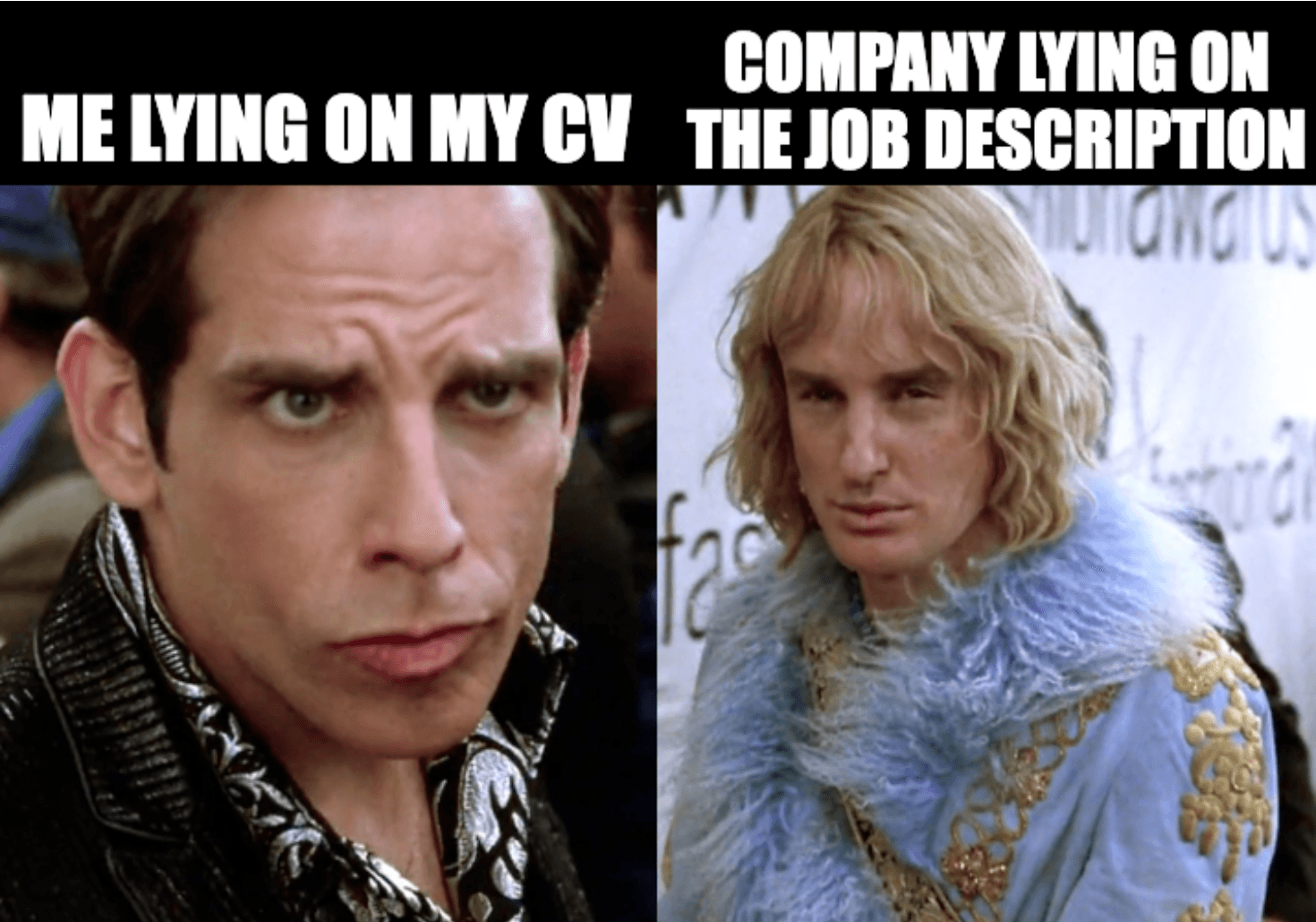 Zoolander lying on their CV and Job Description