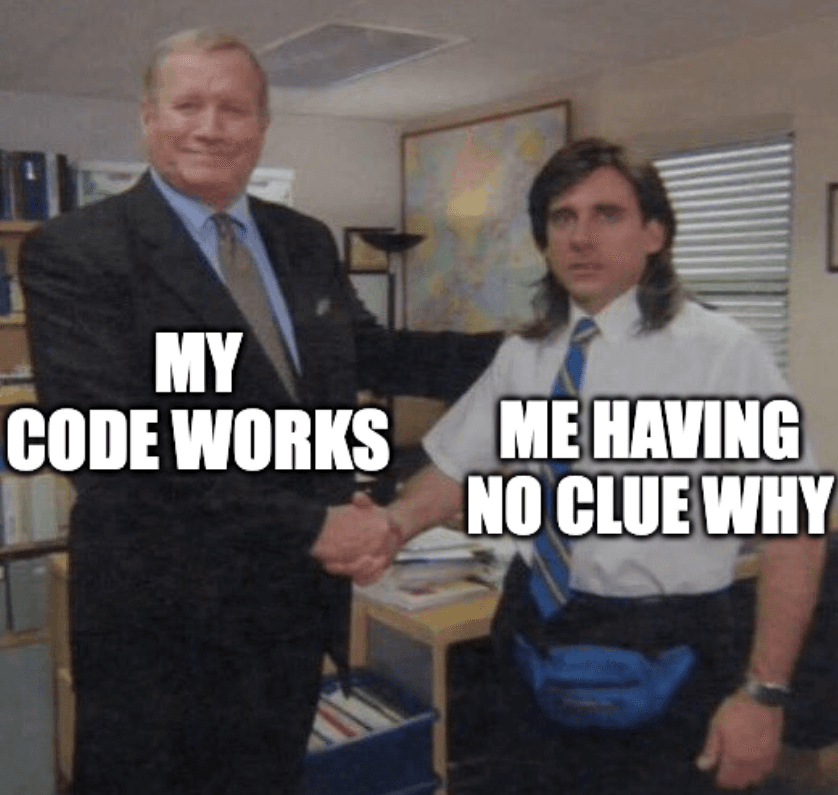 A clueless developer getting praised