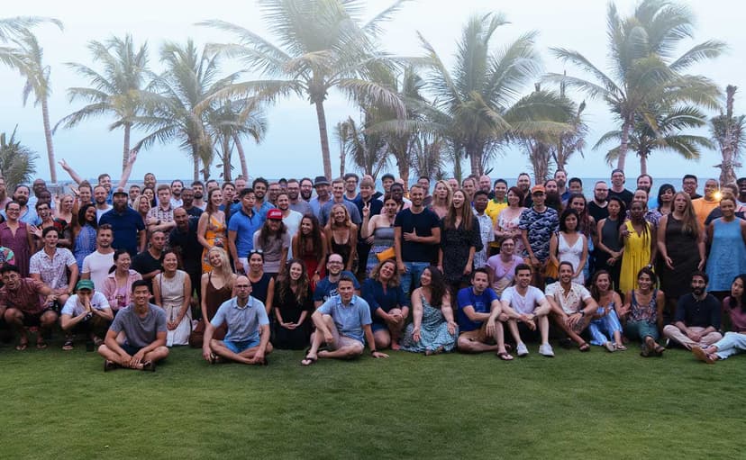 Webflow team members on a retreat together